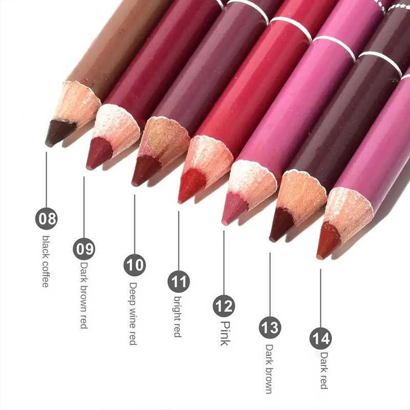 28 color wooden lip line waterproof professional soft pencil charming lip line makeup womens long-lasting cosmetics new tool W240904