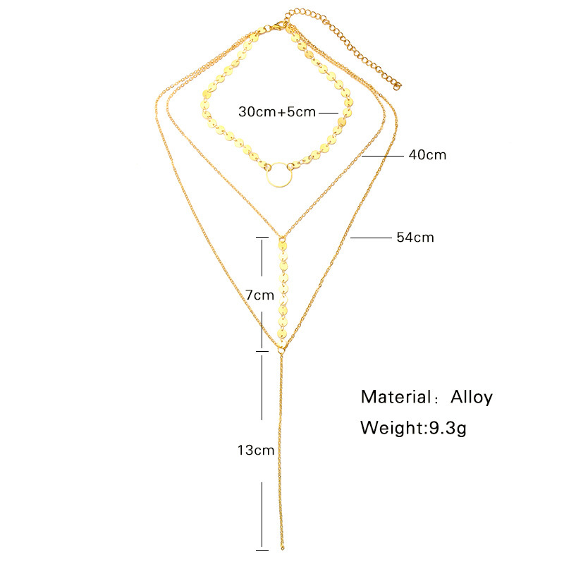 Stylish European-American Style Triple Circle Choker Necklace for Women