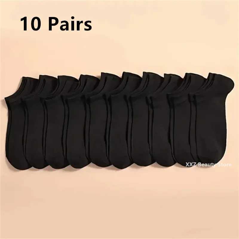 10/20/50/100 Pairs White Socks For Women Men Non-slip No-show Ankle Socks Casual Breathable Socks Invisible Low Cut SocksXJ240904