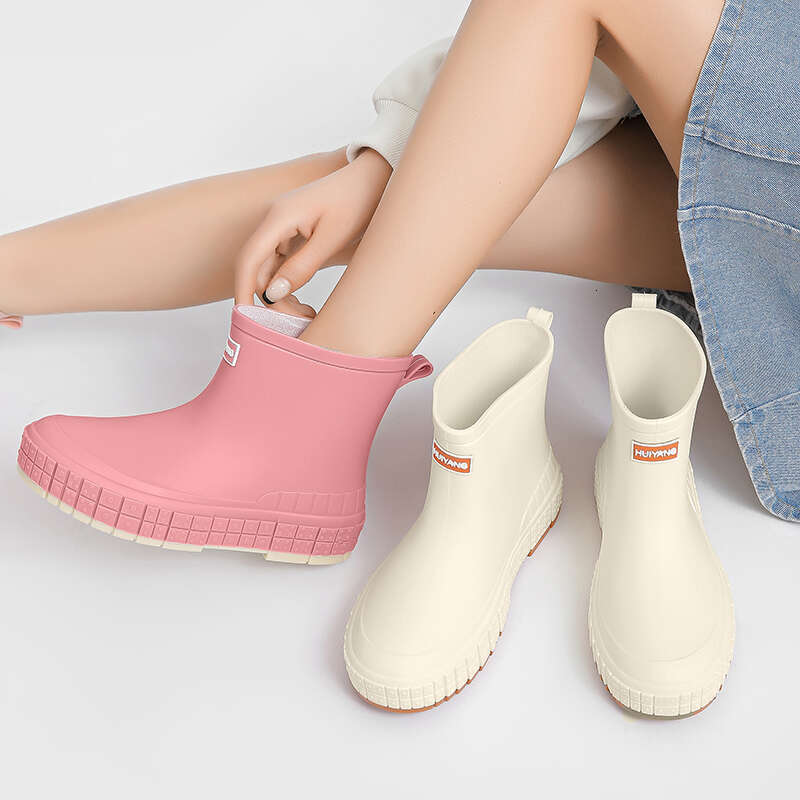 PARZIVAL Woman Shoes Waterproof Rubber Boots Ladies Casual Non-Slip Flats Rain Boot Female Insulated Garden Galoshes