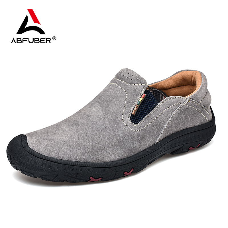 Outdoor Hiking Men Shoes Casual Sneakers Slip On Loafers Men Driving Soft Leather Shoes Men Hot Sale Zapatillas Hombre 2024