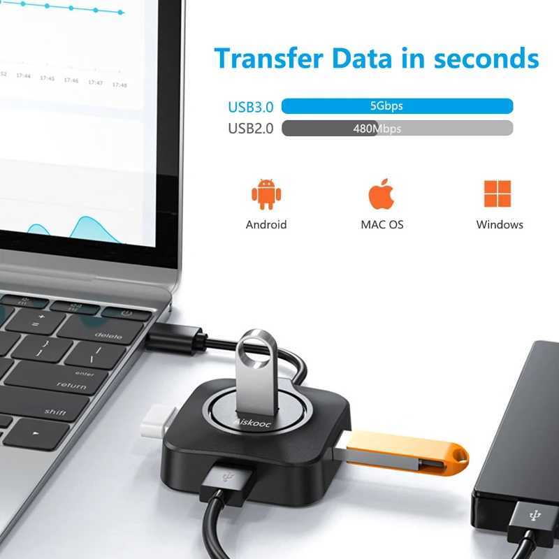 Cable length 30CM/1M/2M 4-port USB 3.0/2.0 hub 5Gbps data transfer for PC laptop mouse keyboard hard drive flash drive Phone CL240905