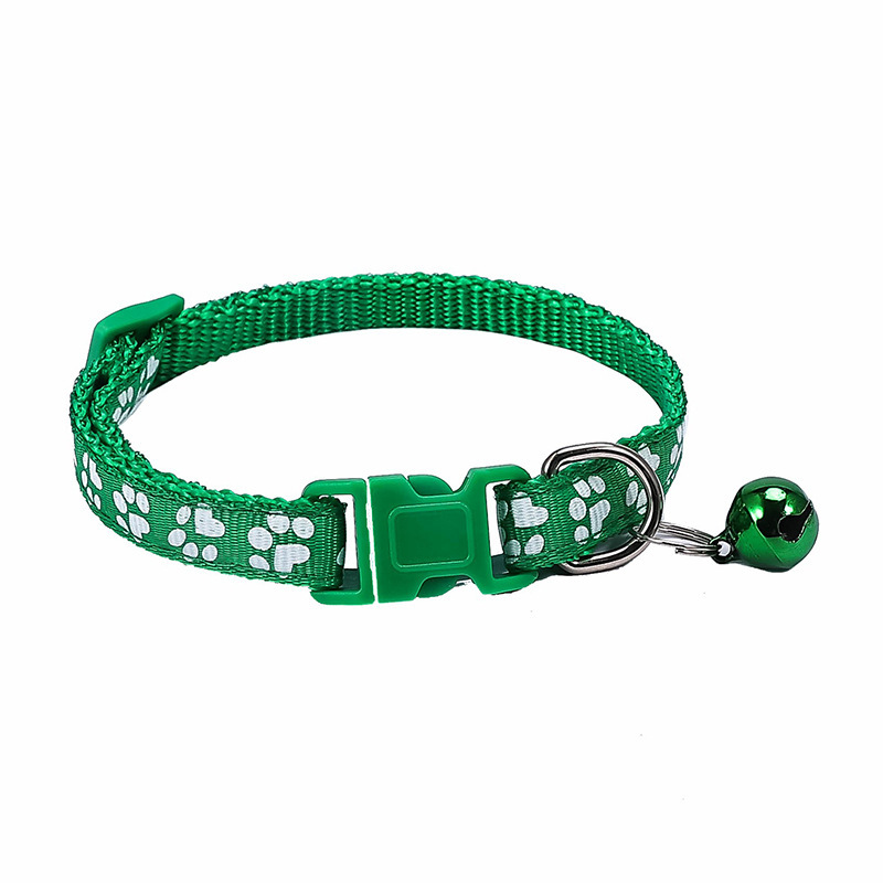 Halloween Adorable Cartoon Cat & Dog Walking Accessory - Paw Printed Collar with Tether