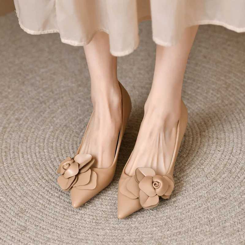 High Quality Sexy Luxury Womens Pump Bow New Fi Pointed Toe Dress Womens Shoe Flower Party Single Shoes Womens High Heels T241024