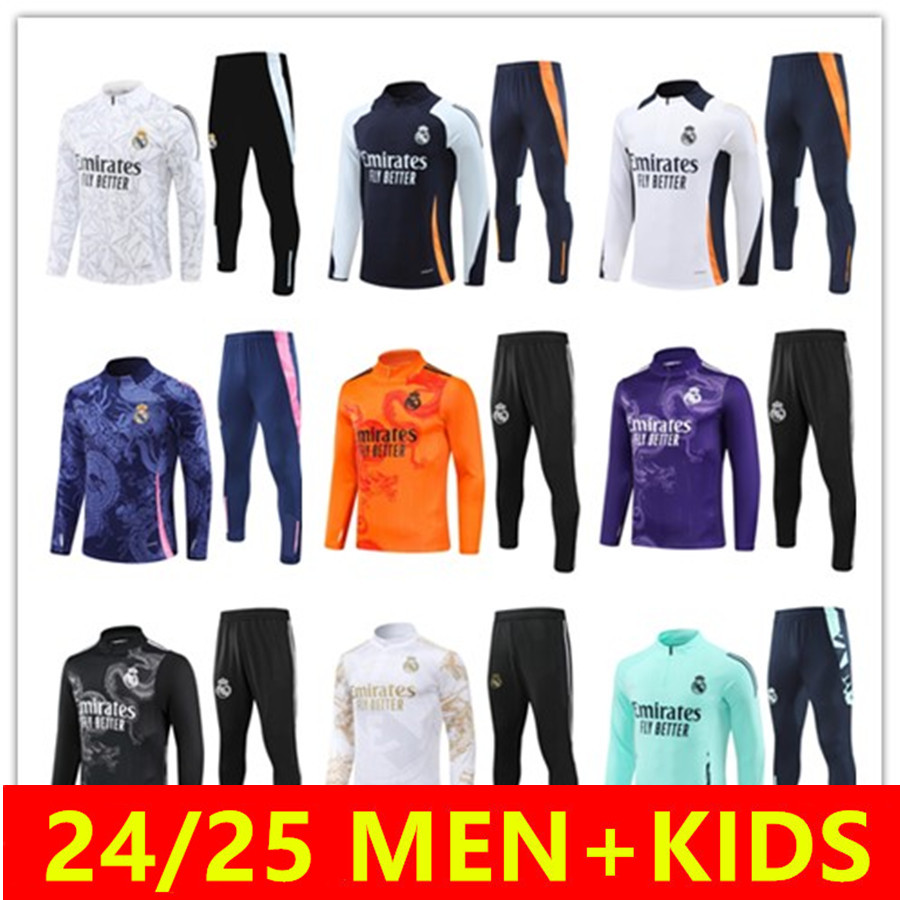 Men Kids 2024 2025 Tracksuits Soccer kits MODRIC MBAPPE football jacket chandal 23 24 25 futbol survetement VINI JR. BELLINGHAM RODRYGO Hombres Ninos