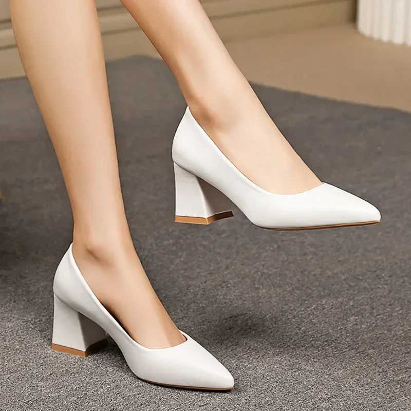 High Quality New basic pump toe high-heeled boat shoes womens dress shoes light white wedding shoes black plus size 35-42 T241024