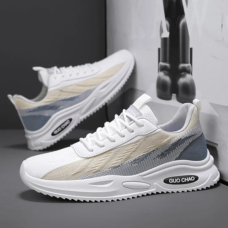 2024 Summer Breathable Shoes for Men's Running Sneakers Sports Anti slip Soft Sole Fitness Training Shoes Casual Mesh Shoes
