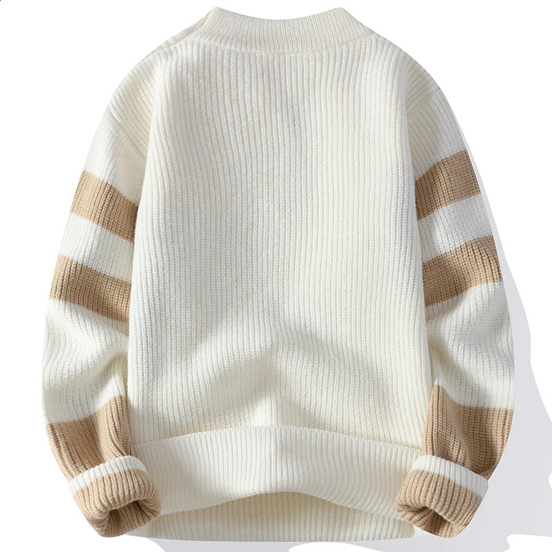 Sweaters men 2024 winter korean style mens warm sweater mens fashion sweaters Splicing color patterns Mens wool pullovers male 240904