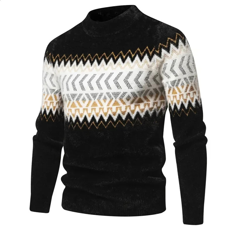 Mens Sweater Mink Sweater Soft and Comfortable Fashion Warm Knit Sweater Men Clothes 240826