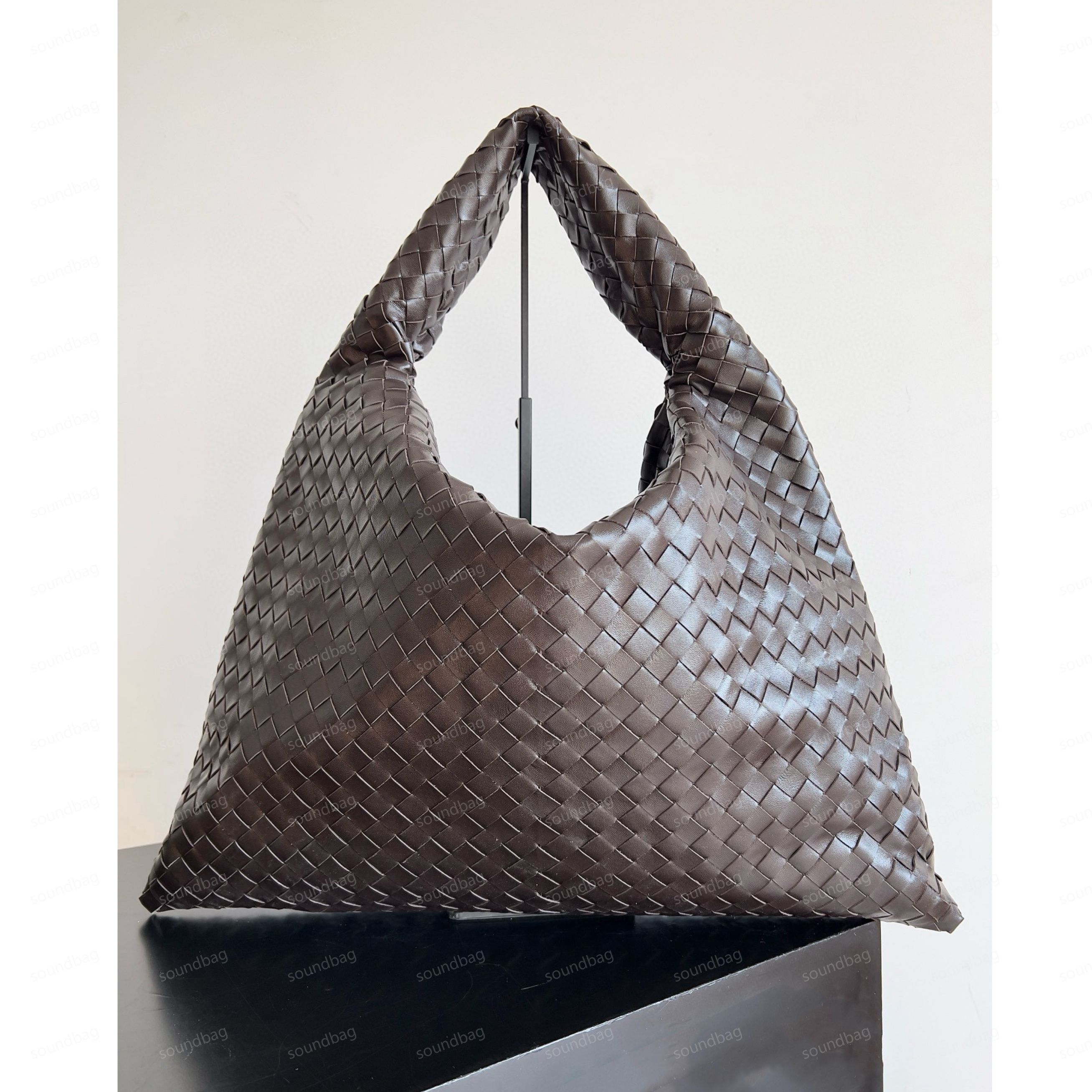 Hop Croissant Handwoven Tote: Spacious, Chic Shopping & Commuting - Fashionable Single Shoulder, Bag Genuine Leather Underarm Hobo Travel GREEN