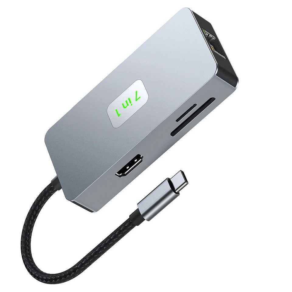 USB 3.2 hub USB-C base station Type-C to 4K adapter RJ45 Gigabit 2.5G LAN Ethernet splitter SD/TF card reader PDW100W CL240905