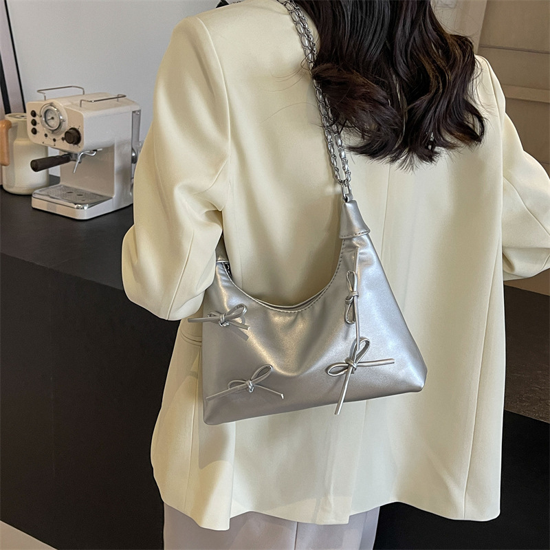 Women Bag Fashion Shoulder Bag New Bow Design Chain Bag Armpit Bag Versatile Free shipping