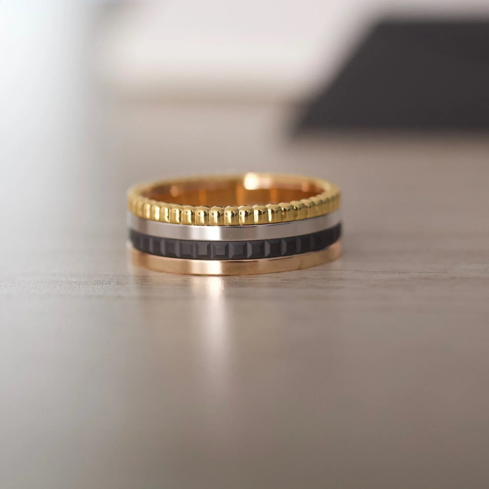 retro ring anniversary gift European jewelry ring couple ceramic geometric n engagement ring 240905