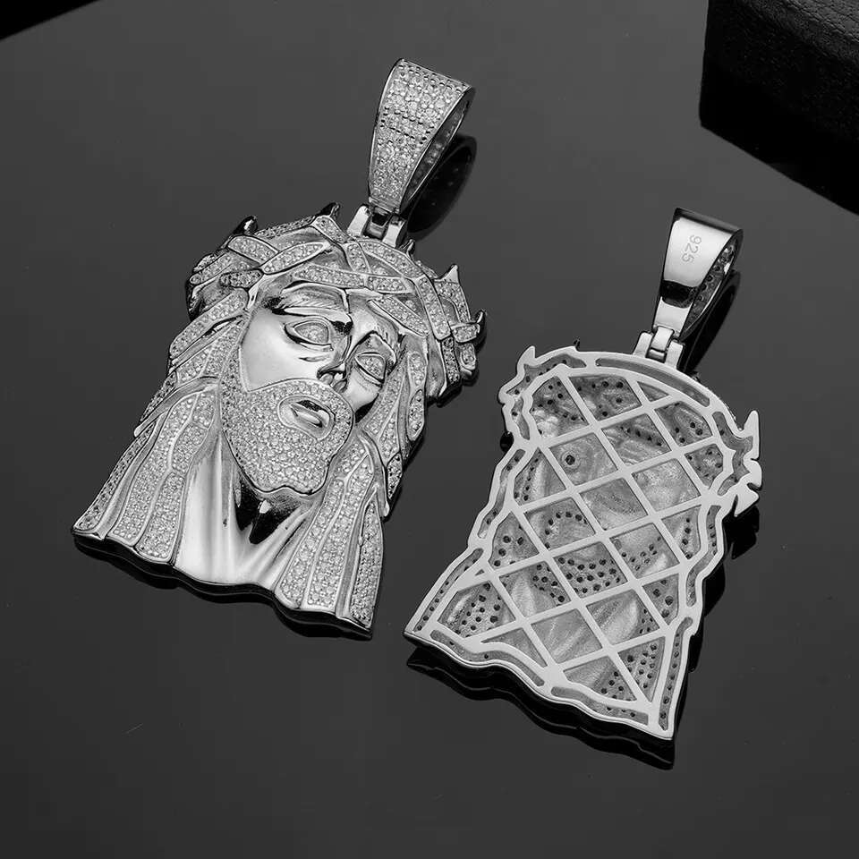 High Quality Hip Hop Religious Mossanite Piece Gold Iced Out Vvs Moissanite Pendant Jesus Big Size