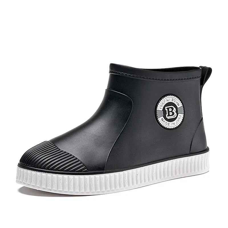 Rain Men Rubber Shoes Waterproof Women Work Booties Winter Plus Cotton Slip on Unisex Ankle Boots Bottes De Pluie 2024 7966