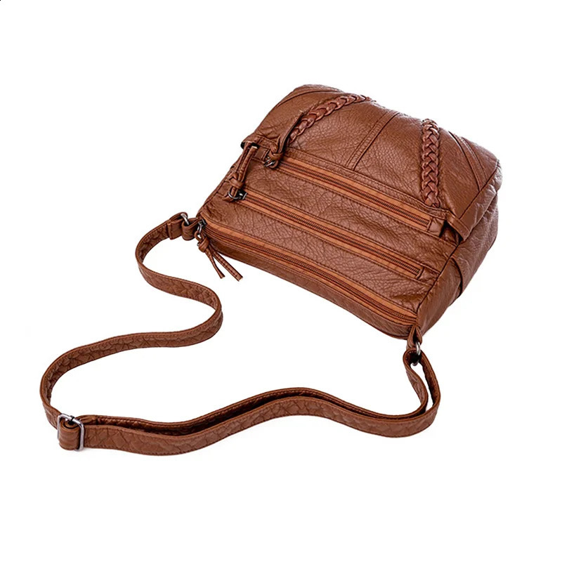 Arrival Women Shoulder Bags Retro PU Leather Messenger Bag For mama Lightweight Crossbody Purse Female Handbags 240905