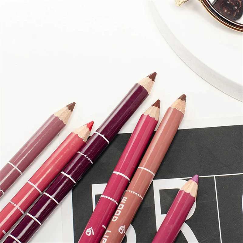 28 color wooden lip line waterproof professional soft pencil charming lip line makeup womens long-lasting cosmetics new tool W240904