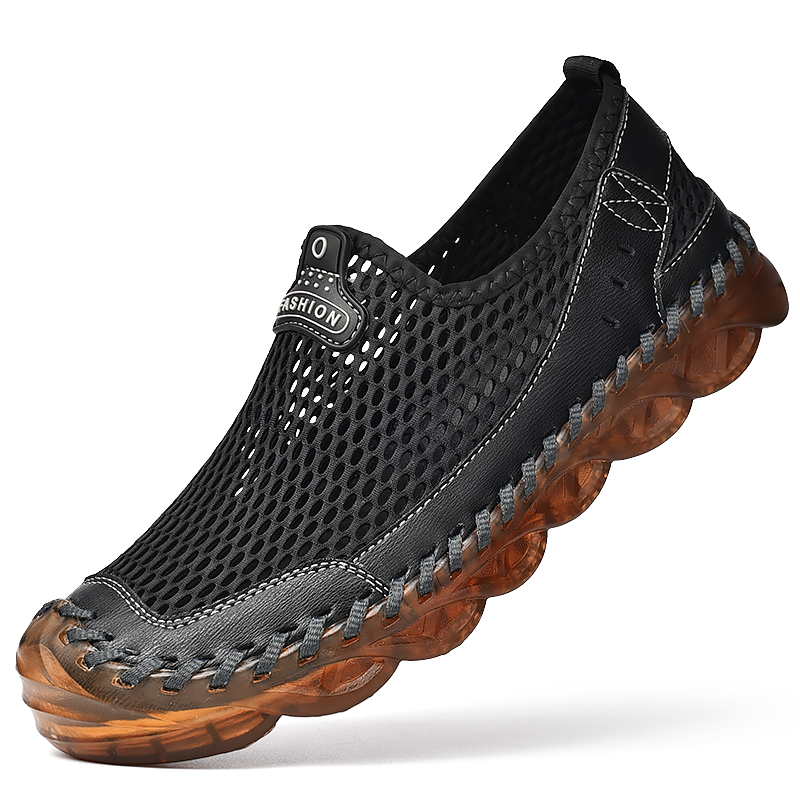 Waterproof Shoes Men Sneakers Summer Breathable Casual Men Shoes Water Comfortable Mesh Shoes Hand-sewn shoes