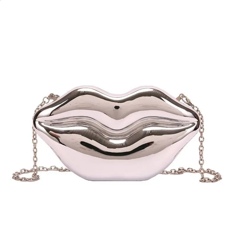 Funny Mouth Shaped Crossbody Bag for Women Creative Lips Shoulder Bags Cute Acrylic Small Box Female Purses 240904