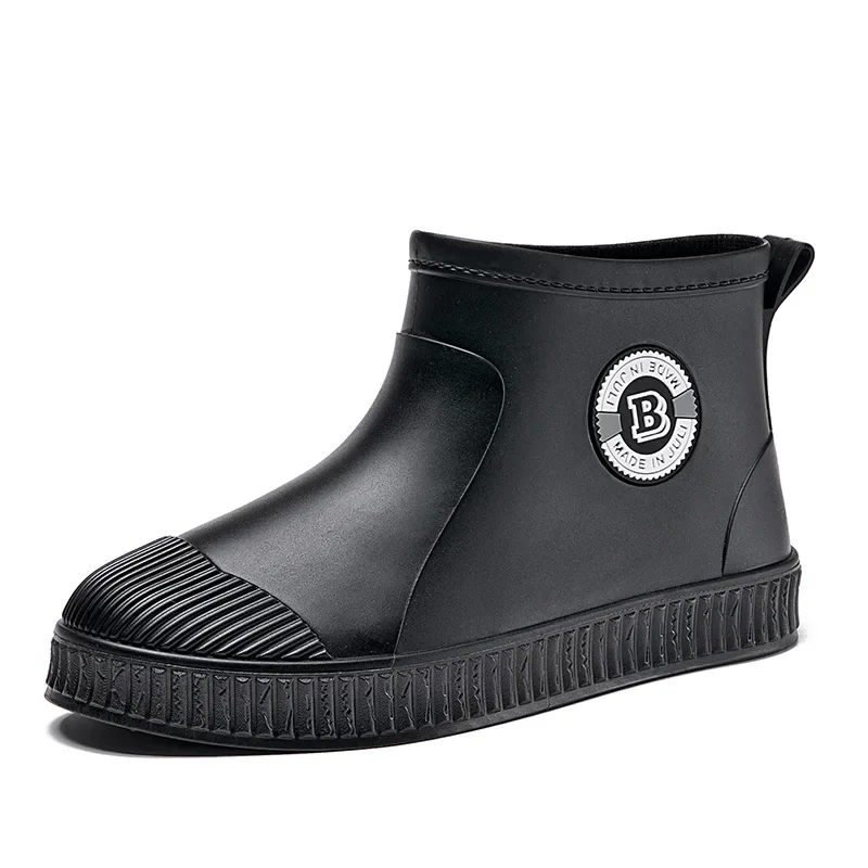 Rain Men Rubber Shoes Waterproof Women Work Booties Winter Plus Cotton Slip on Unisex Ankle Boots Bottes De Pluie 2024 7966