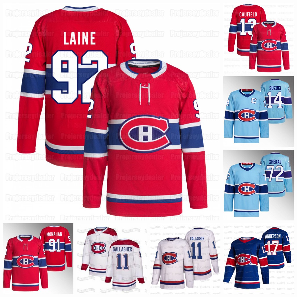 13 Cole Caufield 2024-25 92 Patrik Laine Canadiens Jerseys Nick Suzuki Mike Matheson Kirby Dach Arber Xhekaj Carey Price Josh Anderson Brendan Gallagher Sladkovsky