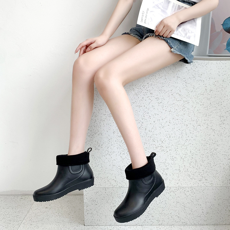Rain Winter for Warm Outdoor Fishing Boots Waterproof Working Shoes Fashion Slip-on Rubber Booties Women Galoshes a75a