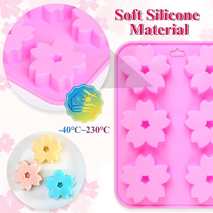 Silicone Flower Cake Mold - 6 Cavity Design for Fondant, Chocolate & Candy Decoration