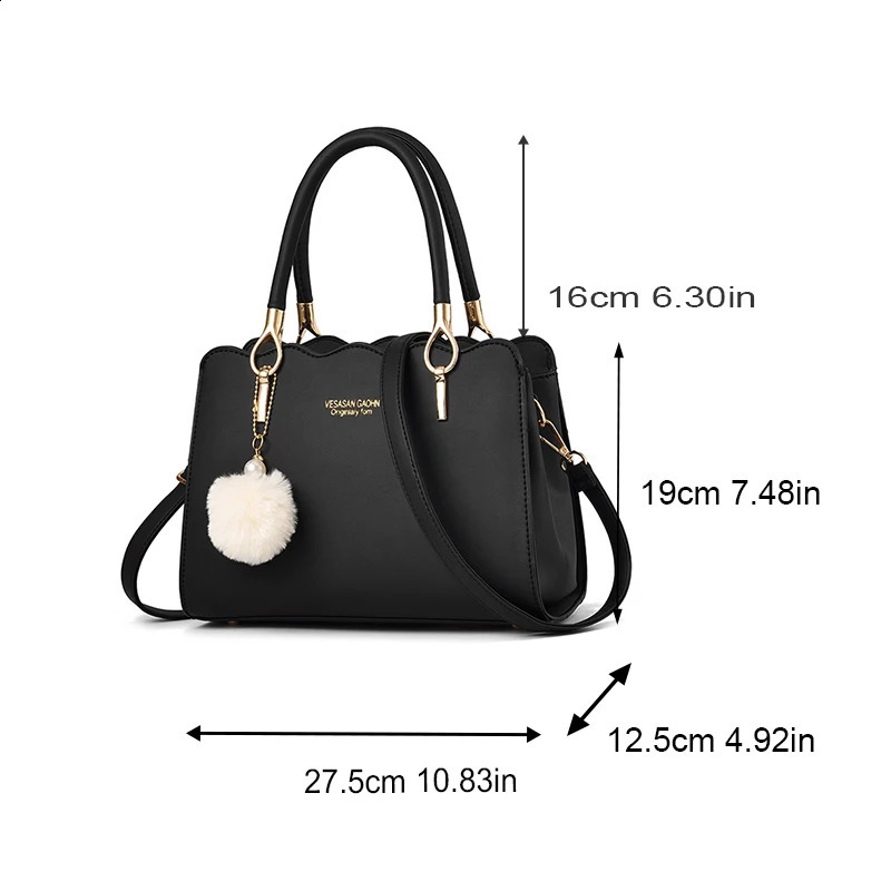 Fashion Middle aged Mom Shoulder Cross Body Bag Large Capacity Womens Pendant Handbag 250122