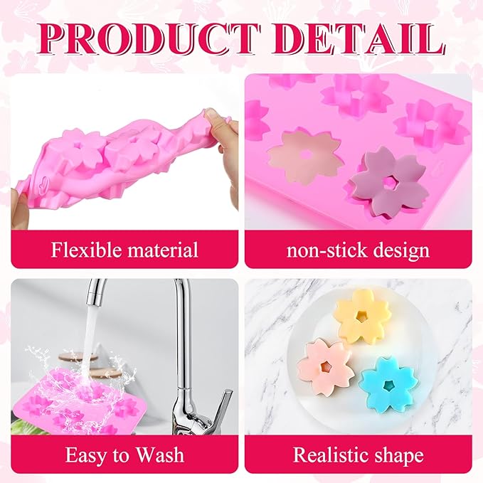 Silicone Flower Cake Mold - 6 Cavity Design for Fondant, Chocolate & Candy Decoration