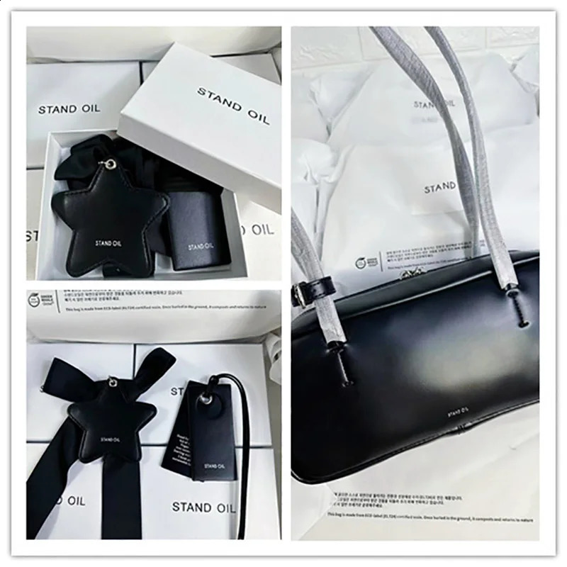 Celebrity style microfiber Boston bag shoulder and armpit headphone 240903