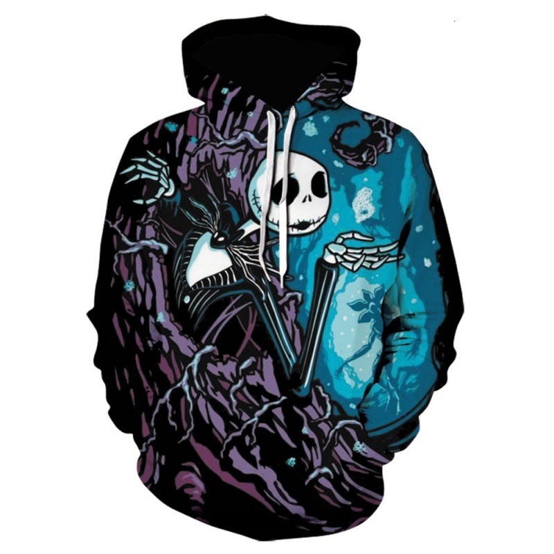 Halloween Skeleton Horror Night Party cosplay digital 3D printed hooded hoodie for men and women casual
