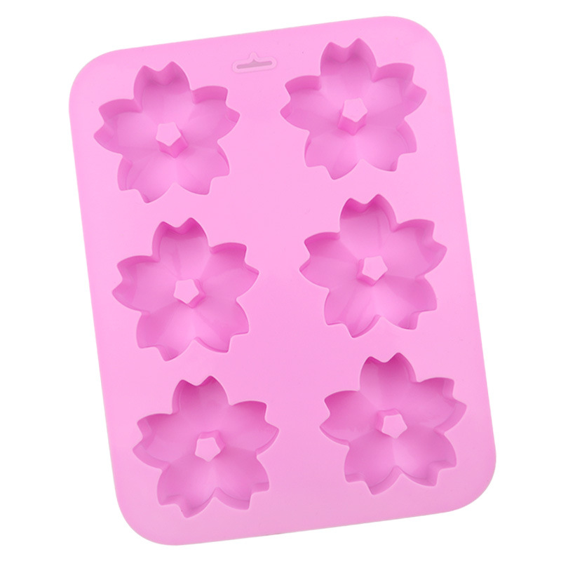 Silicone Flower Cake Mold - 6 Cavity Design for Fondant, Chocolate & Candy Decoration