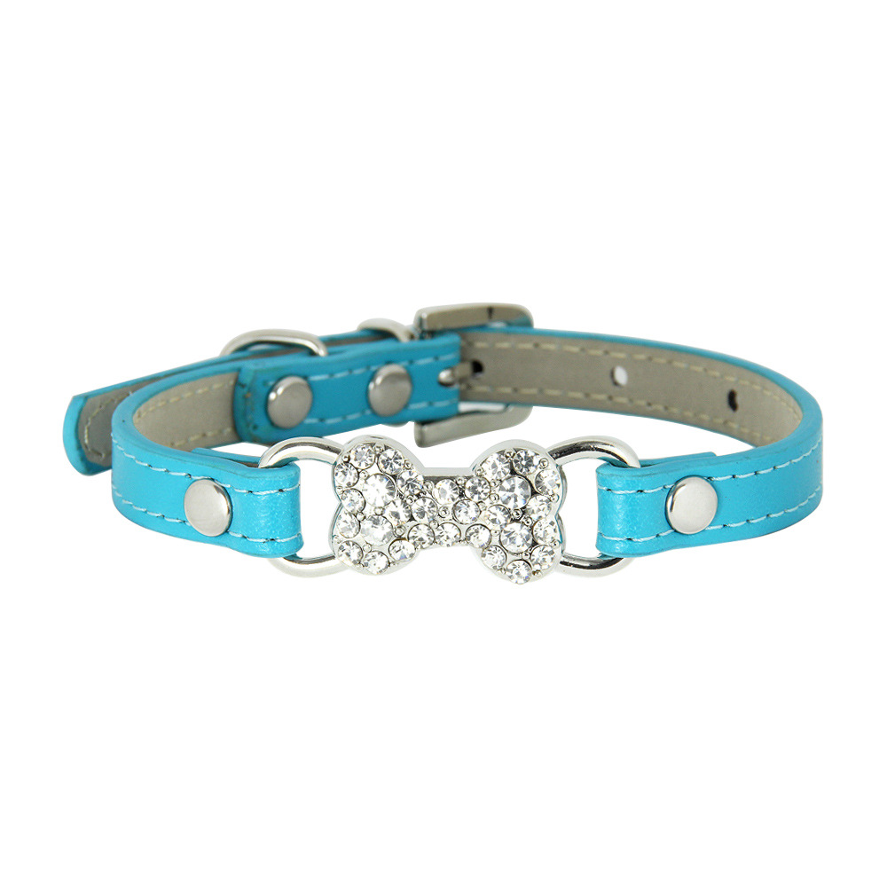 halloween pet Premium Quality PU Leather Pet Leashes adorned with Sparkling Crystal Diamond Details