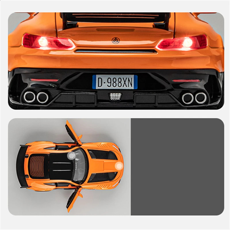 1/24 Benzs-GT GTR Alloy Sports Car Model Diecast Toy Vehicles Metal Racing Car Model High Simulation Sound and Light Kids Gift 240902