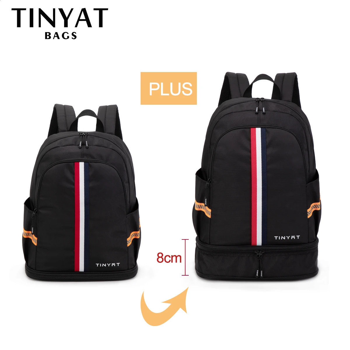 TINYAT School Backpack Mens Waterproof Back to Travel Bag with Shoe Storage Foldable Durable for Student Use 240903