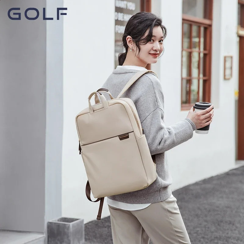 Golf 17 inch womens laptop backpack simple business bag fashionable large capacity travel Communicating University 240903