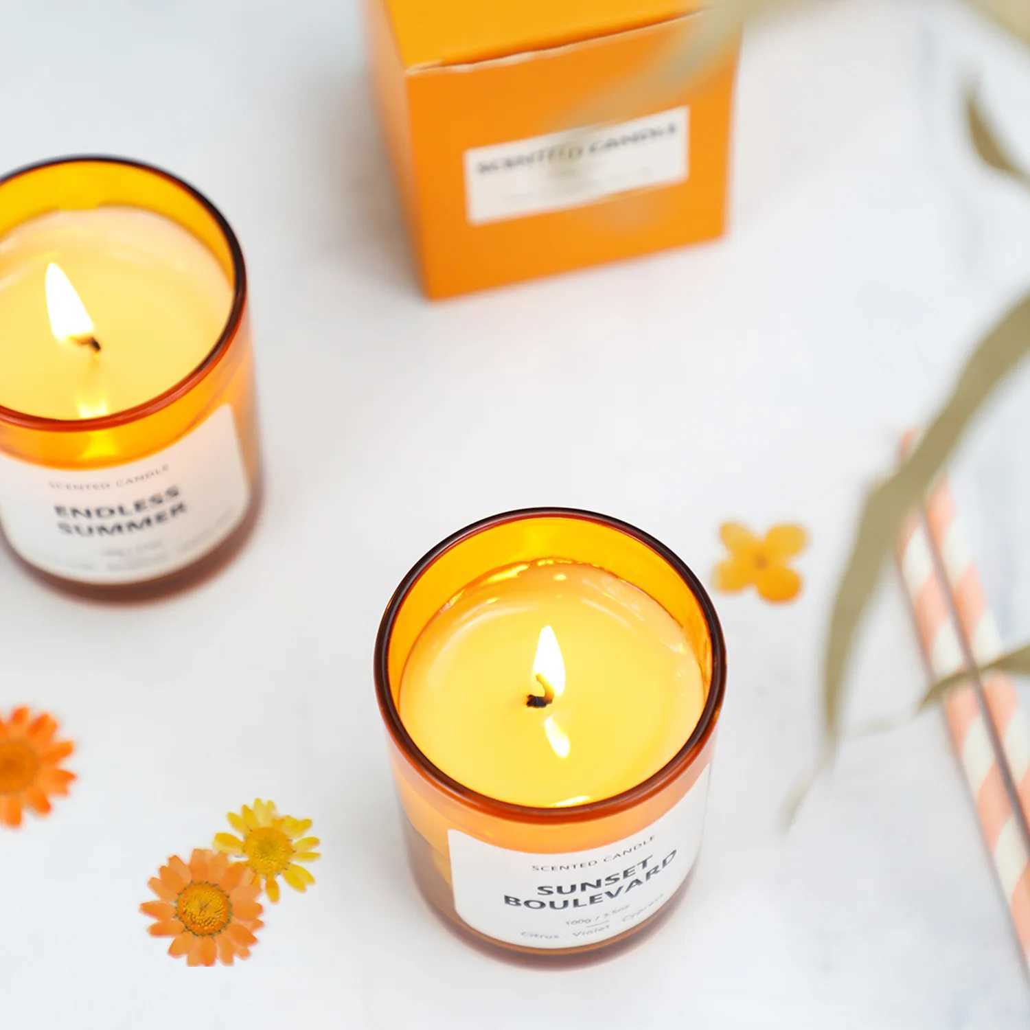 Aromatherapy Candle Scented Glass Teacup Candlestick Wedding Christma Festival Essential Oil Candle Party Decoration M240905