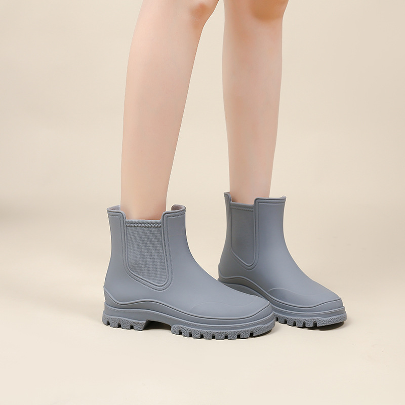 Rubber Boot for Women's Rain Waterproof Work Garden Galoshes Fishing Rainboots Skateboard Ankle Kitchen Shoes Footwear dea5
