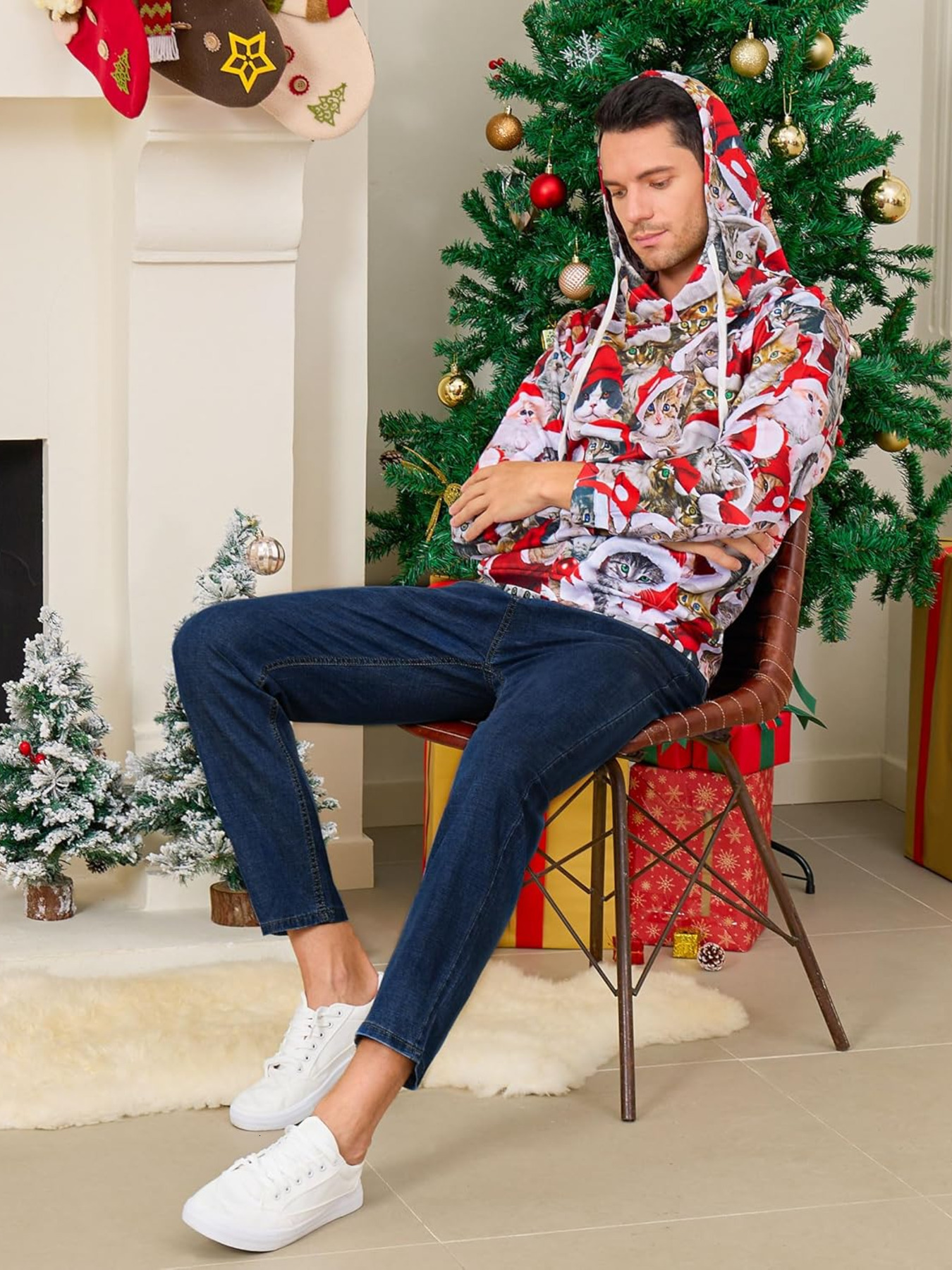 Hoodie For Mens Womens Ugly Christmas Hoodies Men Women Xmas Funny Cool Sweatshirt Pullover With Pocket M-Xxl Graphic Sweatshirt Long Sleeve Free ship