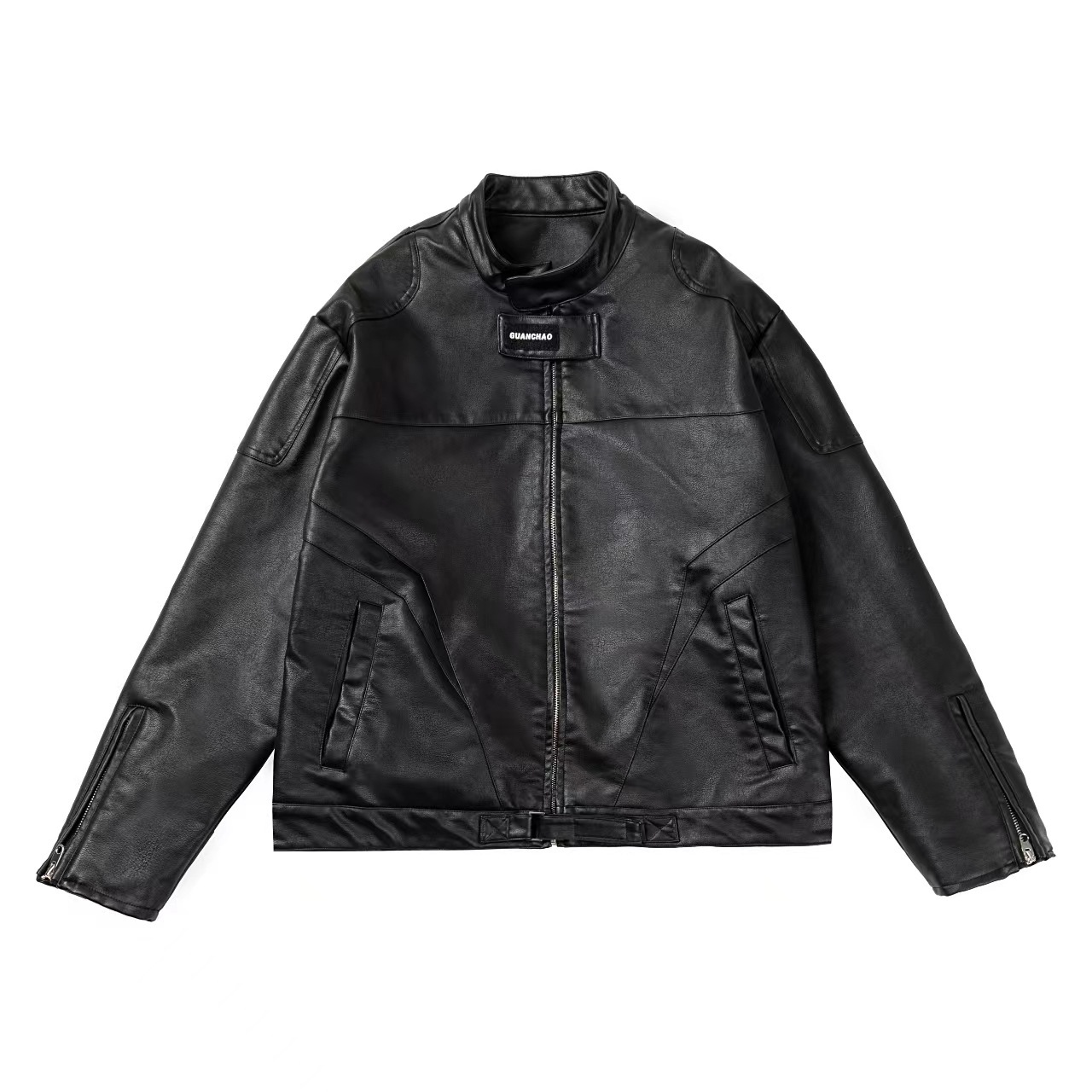 Men's Jackets Y2K Style PU Leather Coat Streetwear Fashion Turn-down Collar Zip-up Leather Coats Autumn Winter Chic Outerwear