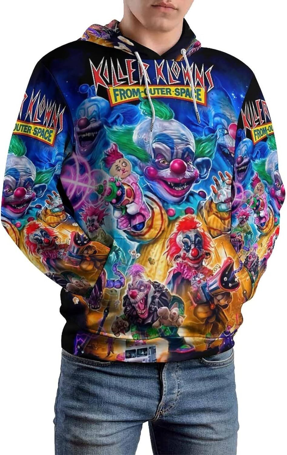 Hoodie for Mens Womens Killer Klowns from Outer Space Unisex 3D Novelty Hoodies Teen Pullover Sweatshirt Casual Tracksuit with Pockets Style Graphic