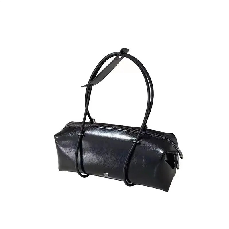 Large capacity Boston bag tie Trendy Streetewear motorcycle Black travel Bolsos Para Mujer Tendencia 240903