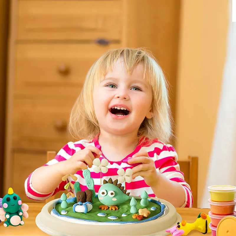 36 color air dry ultra light magic modeling clay and plastic tools DIY play dough set childrens birthday gift toys Free shipping