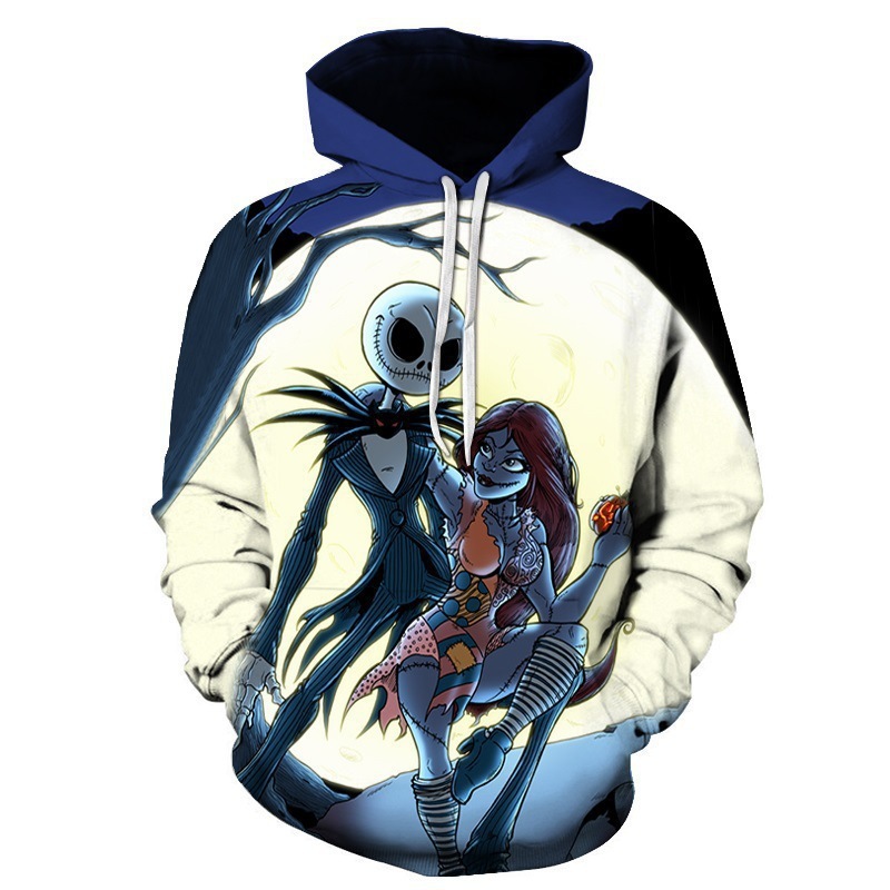 Halloween Skeleton Horror Night Party cosplay digital 3D printed hooded hoodie for men and women casual