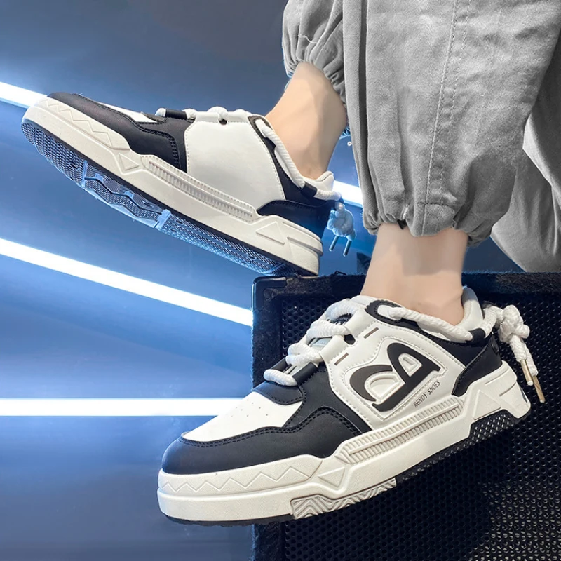 Free shipping Men's Run Sneaker Walking Leather Shoes Youth Casual Cricket Shoes Fashion Trend Comfort Skateboard Shoes Zapatos Casuales
