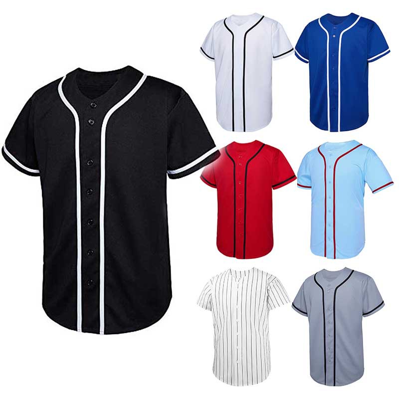 Men's cardigan baseball shirt Baseball T-shirt Men's shirts are breathable and loose