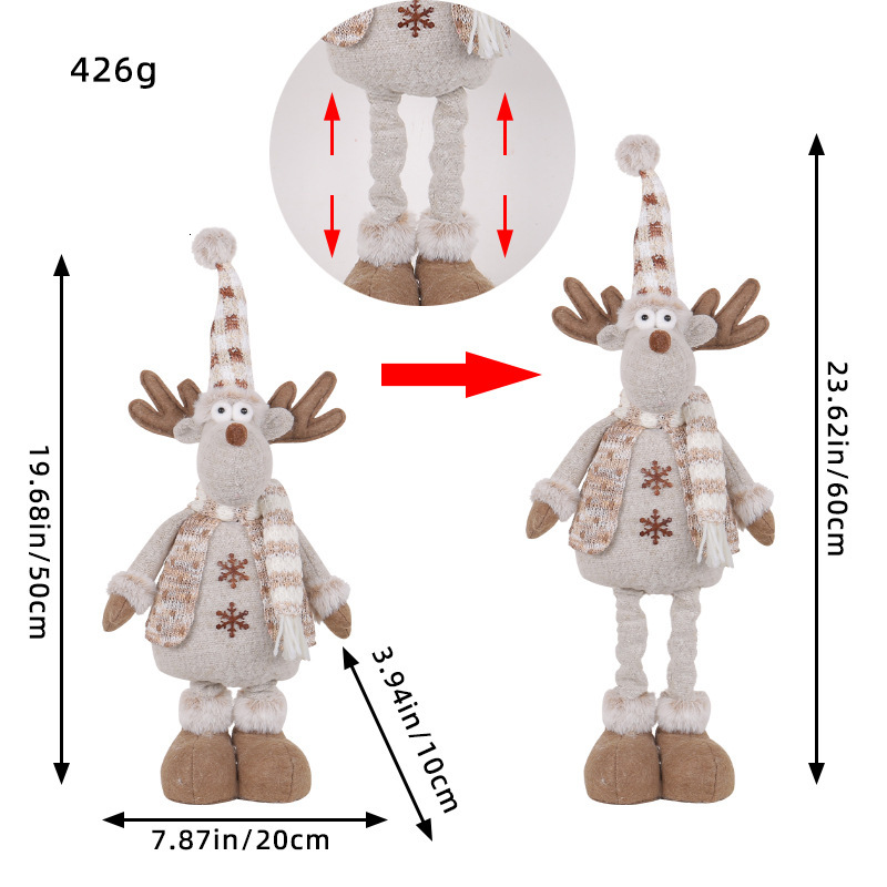 MAIMAI Big Snowman Elk Long Legs Doll Xmas Tree Ornament Christmas Decoration For Home Navidad New Year Kids Gifts
