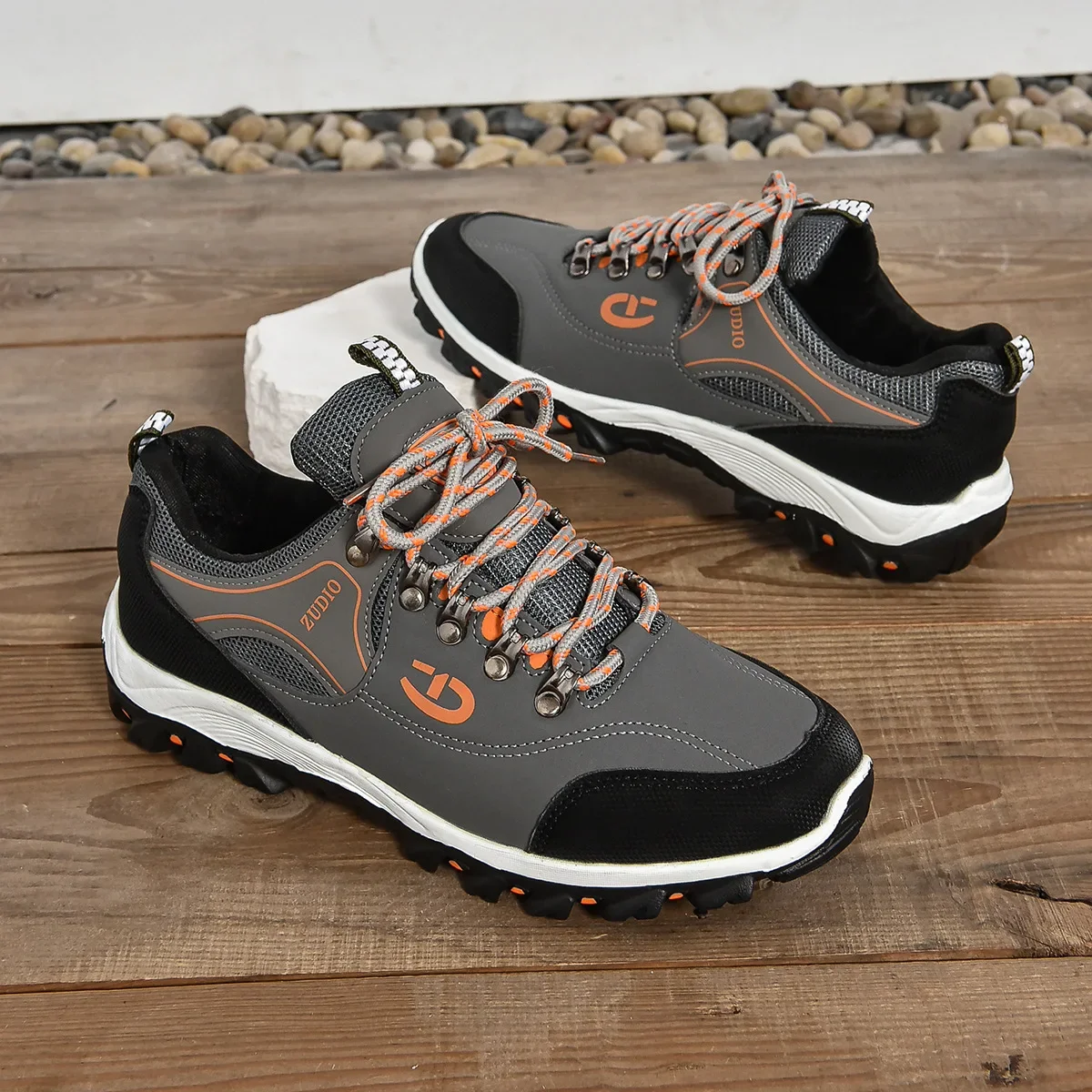 High Quality Leather Hiking Shoes Durable Outdoor Sport Men Trekking Shoes Lace-Up Climbing Hunting Sneakers Plus Size 48