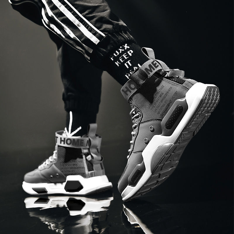 Men's High Top Fashion Leather Sneakers Trend Hot Sale Comfortable Man Casual Shoes Outdoor Non-slip Breathable Men Shoes 39-48
