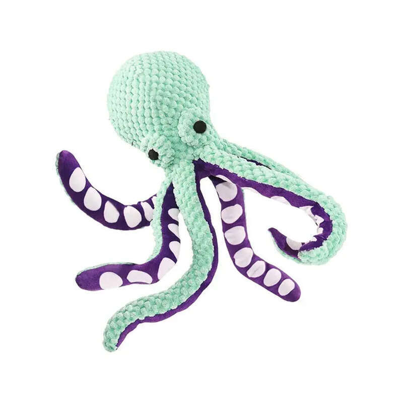 Plush Durable Interactive Squeaky Dog Octopus Chew Toys For Puppy Teething Pet Training And Entertaining Toy